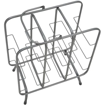 Portabottiglie in Metallo 9 Posti Grigio Scuro Rack Vino Salvaspazio