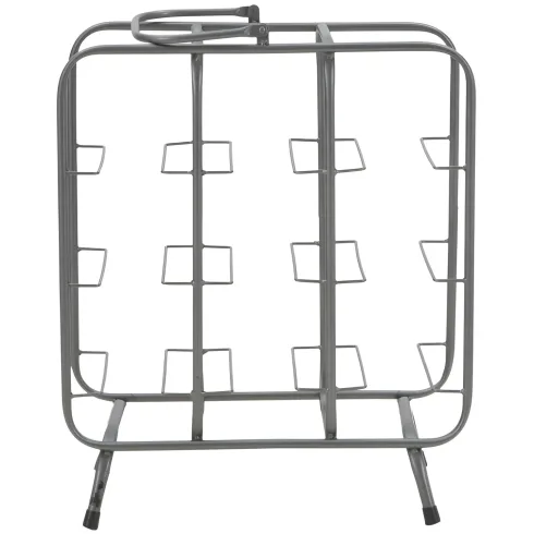 Portabottiglie in Metallo 9 Posti Grigio Scuro Rack Vino Salvaspazio