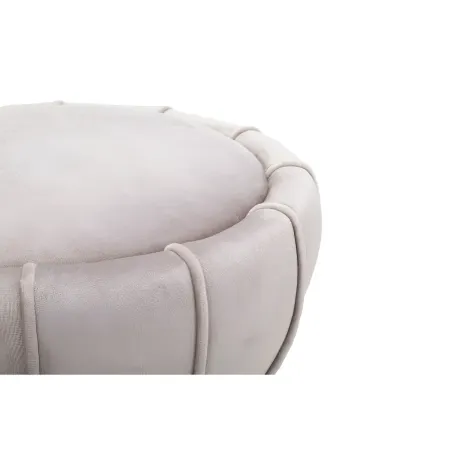Pouf Imbottito in Velluto Grigio Oro da Soggiorno Camera da Letto
