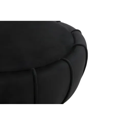 Pouf Imbottito in Velluto Nero Oro da Soggiorno Camera da Letto