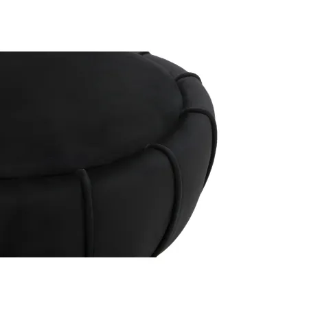 Pouf Imbottito in Velluto Nero Oro da Soggiorno Camera da Letto
