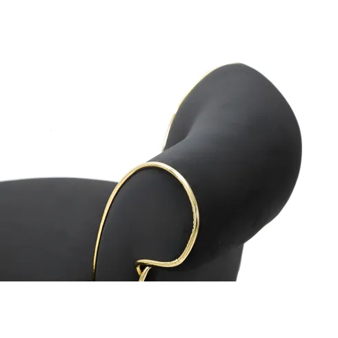 Sgabello da Bar Imbottito in Velluto Nero Oro Schienale Poggiapiedi