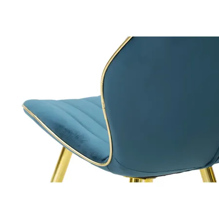 Set 2 Sedie da Pranzo in Velluto Ottanio Finitura Oro Moderno Soggiorno