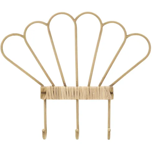Appendiabiti da Parete in Metallo e Plastica 3 Ganci Effetto Bambu