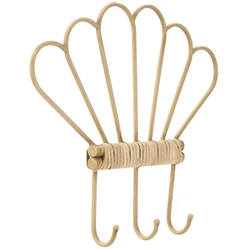 Appendiabiti da Parete in Metallo e Plastica 3 Ganci Effetto Bambu