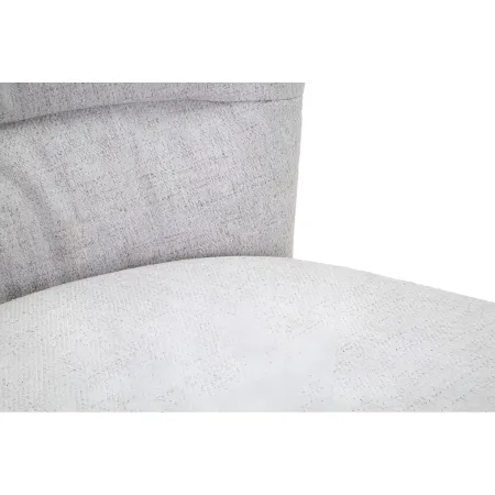 Set 2 Sedie da Pranzo in Tessuto Grigio Metallo Nero Seduta Imbottita