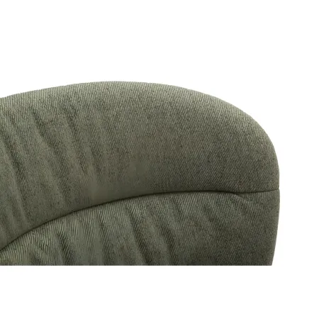 Set 2 Sedie da Pranzo in Tessuto Verde Metallo Nero Seduta Imbottita