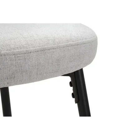 Set 2 Sgabelli da Bar Imbottiti Tessuto Grigio Struttura Metallo Nero