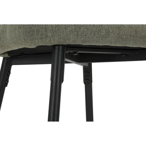 Set 2 Sgabelli da Bar Imbottiti Tessuto Verde Struttura Metallo Nero
