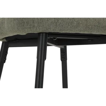 Set 2 Sgabelli da Bar Imbottiti Tessuto Verde Struttura Metallo Nero