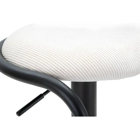 Sgabello Bar Girevole Regolabile Metallo Nero Tessuto Imbottito Beige