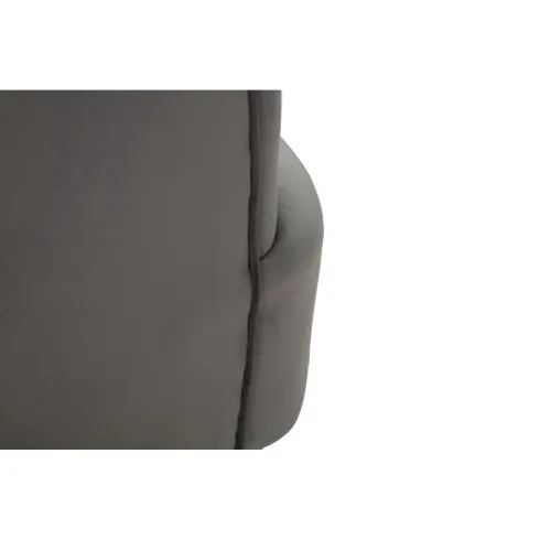 Poltrona Imbottita in Velluto Grigio con Cuscino Gambe in Metallo