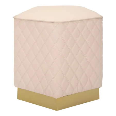 Pouf Imbottito Similpelle Trapuntata Rosa Oro Salotto Camera da Letto