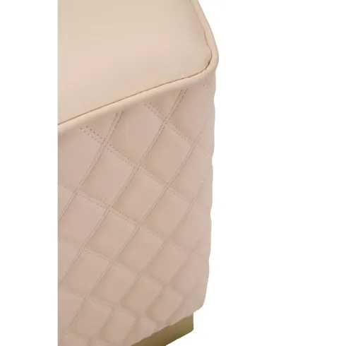 Pouf Imbottito Similpelle Trapuntata Rosa Oro Salotto Camera da Letto