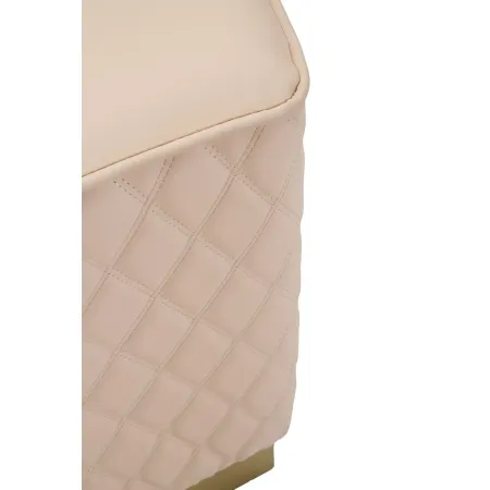 Pouf Imbottito Similpelle Trapuntata Rosa Oro Salotto Camera da Letto