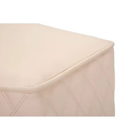 Pouf Imbottito Similpelle Trapuntata Rosa Oro Salotto Camera da Letto