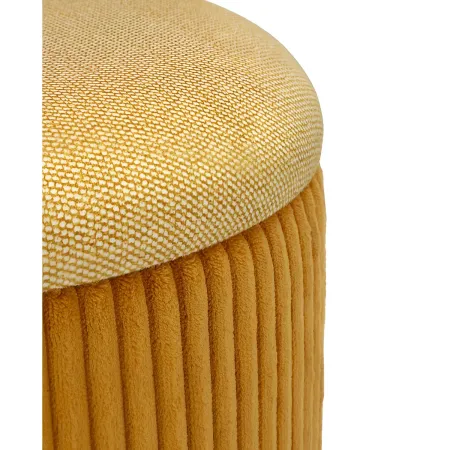 Set 2 Pouf Contenitori Imbottiti Senape Arancione per Salotto Camera