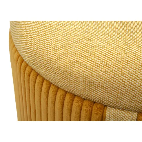 Set 2 Pouf Contenitori Imbottiti Senape Arancione per Salotto Camera