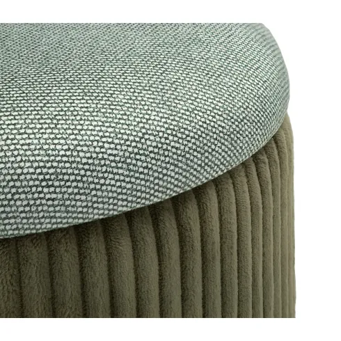 Set 2 Pouf Contenitori Imbottiti Verde Marrone per Salotto Camera