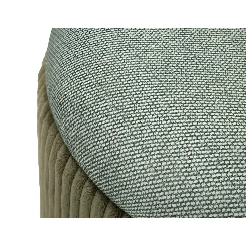 Set 2 Pouf Contenitori Imbottiti Verde Marrone per Salotto Camera