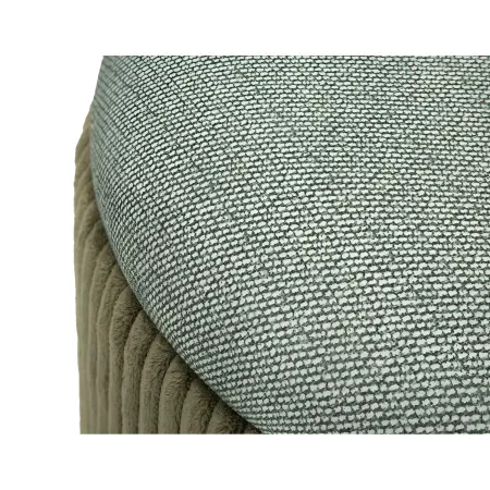 Set 2 Pouf Contenitori Imbottiti Verde Marrone per Salotto Camera