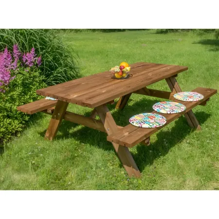 Tavolo da Pic Nic Tavolino in Legno con Panche Picnic Giardino Campeggio Esterno