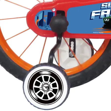 Bicicletta per Bambini 16" Hot Wheels Blu Rotelle Removibili Acciaio