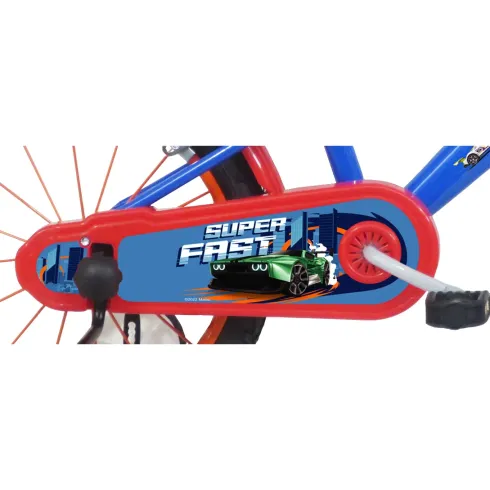 Bicicletta per Bambini 16" Hot Wheels Blu Rotelle Removibili Acciaio