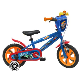 Bicicletta per Bambini 12" Hot Wheels Blu Rotelle Removibili Acciaio