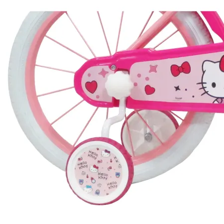 Bicicletta per Bambini 16" Hello Kitty Rosa Rotelle Removibili Acciaio