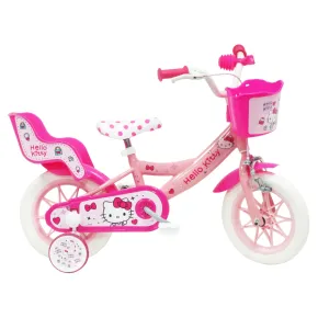 Bicicletta per Bambini 12" Hello Kitty Rosa Rotelle Removibili Acciaio