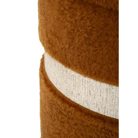 Set 2 Pouf Contenitori Imbottiti Marrone Soffice da Soggiorno Camera