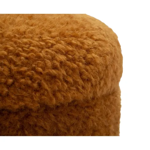 Set 2 Pouf Contenitori Imbottiti Marrone Soffice da Soggiorno Camera