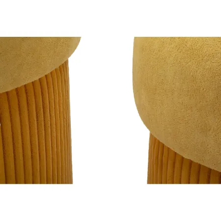 Set 2 Pouf Contenitori in Tessuto Senape Arancione Salvaspazio Camera