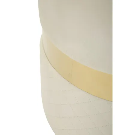 Set 2 Pouf Contenitori in Tessuto Crema Oro Salvaspazio Soggiorno