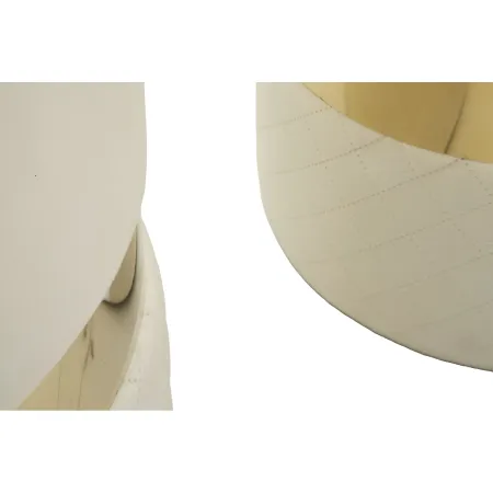 Set 2 Pouf Contenitori in Tessuto Crema Oro Salvaspazio Soggiorno