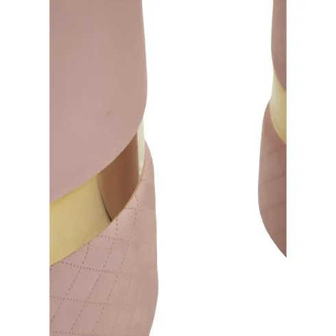 Set 2 Pouf Contenitori in Tessuto Rosa Oro Salvaspazio Salotto Camera