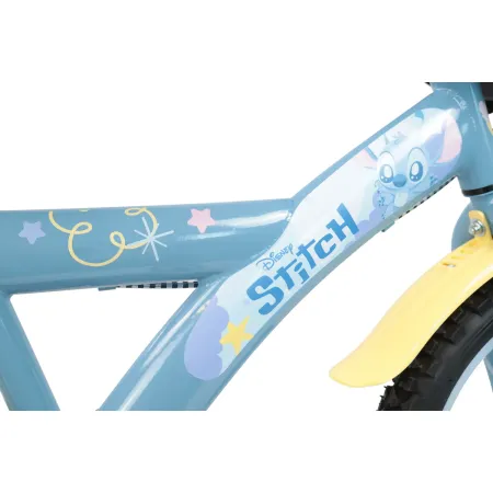 Bicicletta per Bambini 16" Stitch Disney Rotelle Removibili Acciaio