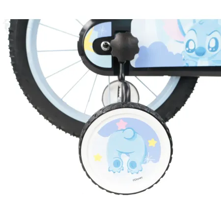 Bicicletta per Bambini 16" Stitch Disney Rotelle Removibili Acciaio