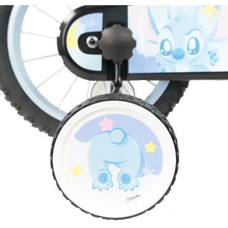 Bicicletta per Bambini 14" Stitch Disney Rotelle Removibili Acciaio