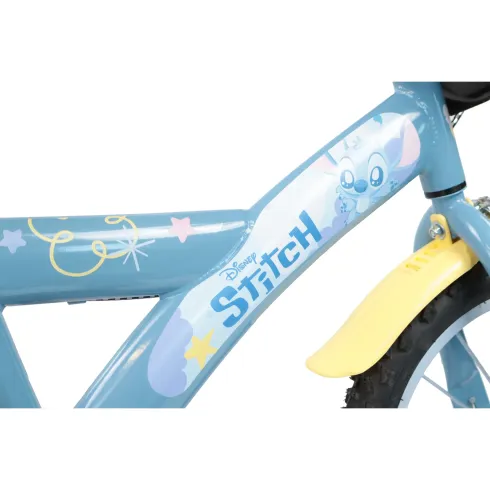 Bicicletta per Bambini 14" Stitch Disney Rotelle Removibili Acciaio