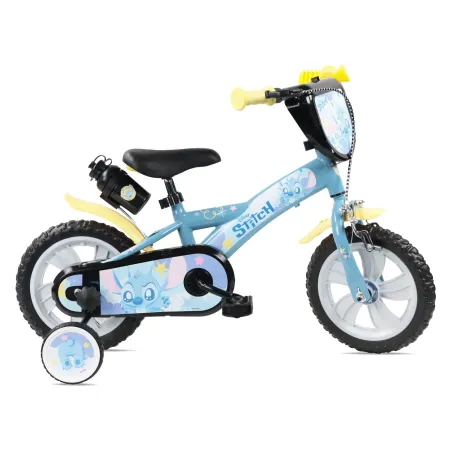 Bicicletta per Bambini 12" Stitch Disney Rotelle Removibili Acciaio