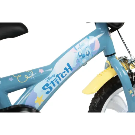 Bicicletta per Bambini 12" Stitch Disney Rotelle Removibili Acciaio