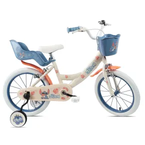 Bicicletta per Bambini 16" Stitch Disney Beige con Rotelle Removibili
