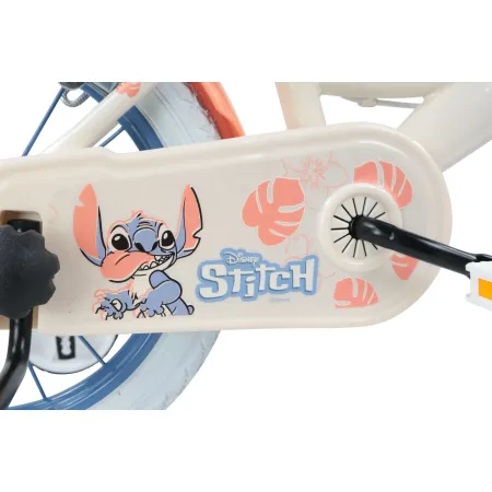 Bicicletta per Bambini 14" Stitch Disney Beige con Rotelle Removibili