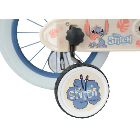 Bicicletta per Bambini 14" Stitch Disney Beige con Rotelle Removibili