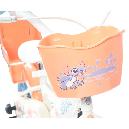 Bicicletta per Bambini 12" Stitch Disney Beige con Rotelle Removibili
