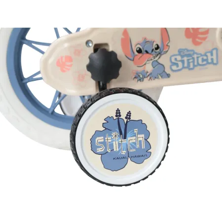 Bicicletta per Bambini 12" Stitch Disney Beige con Rotelle Removibili
