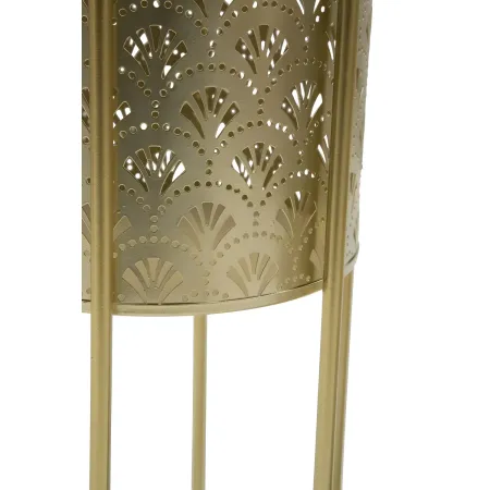 Set 2 Colonne Portavaso da Pavimento in Metallo Oro da Interno Moderno