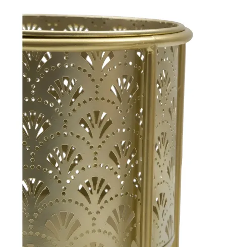 Set 2 Colonne Portavaso da Pavimento in Metallo Oro da Interno Moderno